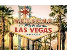 Scenolia Tableau sur Toile Welcome to Las Vegas 60 x 40 cm | déco Murale 100% Fabrication française