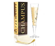 Concetta Lorenzo Champus Verre à champagne en cristal avec pièces dorées et platillées 200 ml