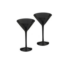 Artland Midnight Service de 2 Verres à Martini Noir