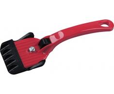 Fackelmann 60146 Multi-Grattoir Clean Devil 18x6cm 3en1, Acier Inoxydable, Noir/Rouge, 18 x 6 x 6 cm