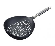 masterclass Passoire à pâtes en Nylon avec poignée en Acier Inoxydable, 37 x 18 x 7,5 cm â Noir