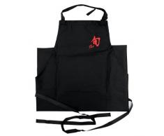 Kai Tablier Long Noir Chef avec Logo Sun