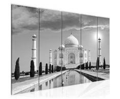 Tableau decoration murale Taj Mahal Inde 200 x 80 cm - XXL Impression sur Toile Salon Appartment 5 Parties - prÃªt Ã accrocher - 600555c
