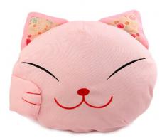 lachineuse Coussin Chat Japonais Rose - Design Maneki Neko