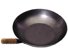 JADE TEMPLE Wok PoÃªle en Fer Gris, Acier Inoxydable, Gris, DiamÃ¨tre : 35 cm