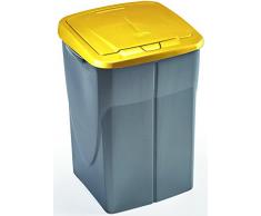 M-Home | EcoBin 45L Anthracite/Jaune | Poubelle de Tri | Connect Ready