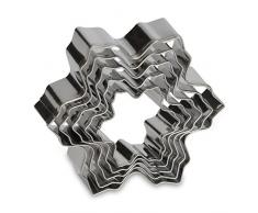 patisse 02016 Lot de 5 DECOUPOIRS Flocon de Neige INOX, Acier Inoxydable, Argent, 18,1 x 13,5 x 3,1 cm