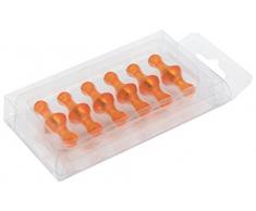 Magnet ExpertÂ® F4M13O-1 Orange Petit fruitÃ© quille Aimant - Bureau & frigo (dia 13mm x 19mm de Hauteur) (1 Paquet de 12), Argent