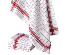 Comptoir du Linge Lot de 6 Torchons de Cuisine, 100% Coton Ãgyptien, Blanc, 50 x 70 cm