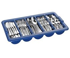 Esmeyer 156-064 Ensemble de Couverts, Acier Inoxydable, Argent/Bleu, 55 x 34 x 8,5 cm