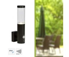 Brilliant G40097/63 Bergen Applique ExtÃ©rieure avec DÃ©tecteur LED, MÃ©tal/Plastique, GU10, 4 W, Anthracite