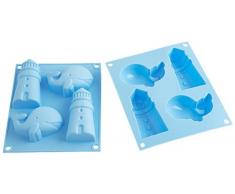 silikomart 26.008.93.0065 Moule en Silicone Thème Marine, Bleu Clair, 16,1 x 3,5 x 19,5 cm