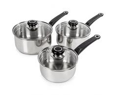 Morphy Richards Equip 5Â casserolesÂ âÂ Acier InoxydableÂ âÂ Parent, Acier Inoxydable, Acier Inoxydable, Ensemble 3 piÃ¨ces