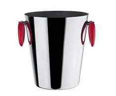 Alessi Ammi17 R Moon Bar Seau à Champagne en Acier Inoxydable 18/10 Brillant et Résine Thermoplastique, Rouge