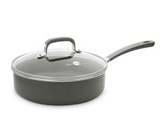 GreenPan CW002267-004 Sauteuse et Couvercle Verre, Aluminium, Gris Quartz, 24 cm