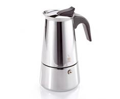 GEFU GE16150 Emilio Cafetière Italienne avec 4 Tasses Acier Inoxydable Inox 11,5 x 9,4 x 18,2 cm