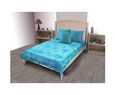 Soleil dOcre 372002 Tie and Dye JetÃ© de Lit Coton Bleu 220 x 180 cm