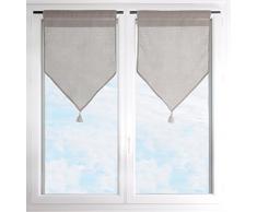 Lovely Casa Donna Paire Brise BISE Voilage, Polyester, Taupe