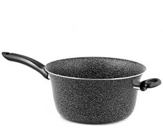 Home Casserole Ã Polenta AntiadhÃ©rente avec Manche, Pierre, Noir/Argent, 26 cm