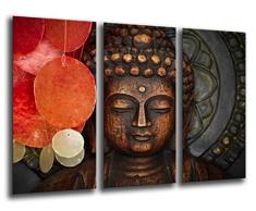 Tableau Moderne Photographique, Impression sur bois, Bouddha, Bouddha, Relaxation, Zen, Méditation, Relaxation, 97 x 62 cm, ref. 26007