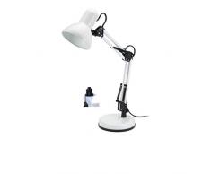 Mathias 3481161 Lampe de bureau, Métal, 25 W, Blanc, D16 H48