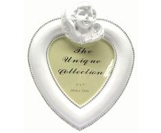 REVIMPORT 19/3373 Porte Photo Ange cÅur, Résine, Blanc, 18,5 x 2 x 21 cm