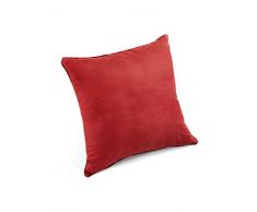HomeMaison Coussin Ã Aspect Soie, Polyester, Rouge, 45x45 cm