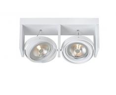 Lucide ZETT- LED - Spot Plafond - LED Dim. - AR111 - 2x12W 2700K - Blanc