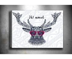 Bonamaison Peinture sur toile, multicolore, 50 x 70 cm - Conçu et fabriqué en Turquie