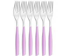 BUGATTI GLLU-021F05/6 Glamour MÃ©nagÃ¨re de 6 PiÃ¨ces Fourchette Dessert SAN/Acier Lilas 16 x 26 x 3 cm