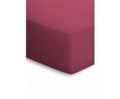 schlafgut Jersey-Elasthan Drap Housse, Coton, Bordeaux, 220 x 200 x 1 cm