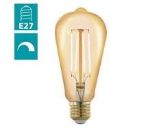 Eglo ST48 Ampoule LED Ã filament Ã intensitÃ© variable Culot E27 Blanc chaud 320 lm 4 W, Verre, or, L 143 mm Ã 64 mm