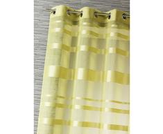HomeMaison Voilage Rayures Horizontales, Polyester, Anis, 240x140 cm