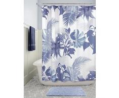 InterDesign Watercolor Fern rideau douche, rideau baignoire lavable 183,0 cm x 183,0 cm en polyester, rideau de bain avec motif fougÃ¨re, bleu/colorÃ©