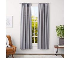 AmazonBasics Tringle Ã rideaux avec embouts ronds - 71 Ã 122 cm, diamÃ¨tre 1,6Â cm, Nickel