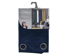 douceur dintÃ©rieur rideau a oeillets 140x240 cm velours veloutea bleu