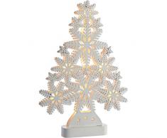 WeRChristmas Décoration de Table de Flocon de Neige Arbre de Noël, Bois, 39 cm â Blanc