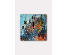 Bonamaison Horloge Murale en MDF, Multicolore, 30 x 30 cm