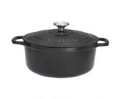 Chasseur 11832801 Cocotte ronde, Fonte Ã©maillÃ©e, Noir Mat, 28 cm