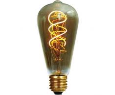 Girard Sudron 716677-LED ST64 Ampoule LED Ã filament torsadÃ© 64 mm E27 (ES Edison) Blanc Chaud 400 lumens Dimmable 4 W FumÃ©