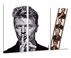 Tableau Moderne Photographique, Impression sur bois, Groupe de rock, David Bowie, cadre, blanc, 97 x 62 cm, ref. 26784