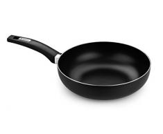 Monix Resistent Plus - Wok, 28 cm, avec antiadhÃ©sif Effet Pierre, Couleur Gris foncÃ© Anthracite