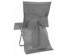 Santex 4324 Housse de Chaise avec Noeud Automatique Gris