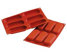 Silikomart 26.103.00.0060 SF103 Moule Forme Boudoir 6 Cavités Silicone Terre Cuite