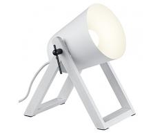 Reality, Lampe de table, Marc, Metale, blanc mat, Corps: Bois naturel, blanc mat, 1xE27, max.25,0 W