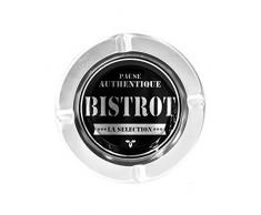 Totally Addict TB1013 Cendrier Bistrot, MÃ©tal, Noir/Argent, 13,5 x 13,5 x 1,7 cm