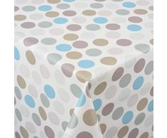 Venilia Rectangle Nappe Taupe Confetti Multicolore Linge de Table Toile cirÃ©e Maintenance rÃ©duite hydrophobes, Polyester, PVC, rectangulaire, 140Â x 160Â cm, 55083, 140 x 160 cm