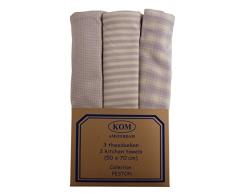 Campagne Table Linen Lot de 3 torchons Rose
