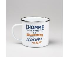 LES BONS GARS 04208000010 Les Tasse Tennisman-04208000010, MÃ©tal, Blanc, 9,5 cm
