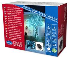 Konstsmide 3631-440 Guirlande 120 Micro LED Bleu Claires + Clignotante + CÃ¢ble Noir 24 V